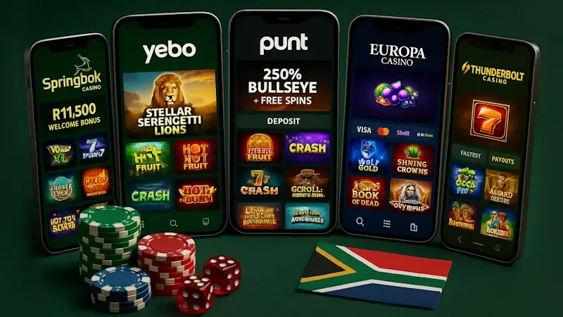 Top 5 Best Casino apps for South African Players Banner